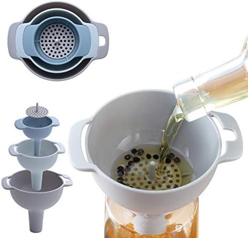 Kitchen Funnel with Strainer Filter,Funnel Set 3 Pack,2.3Inch,3.1 Inch,3.9 Inch, with 1Pack Removabl | Amazon (US)