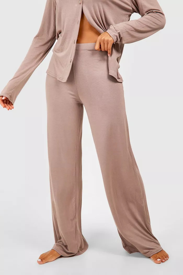 Jersey Long Sleeve Pyjama Set | Boohoo.com (UK & IE)