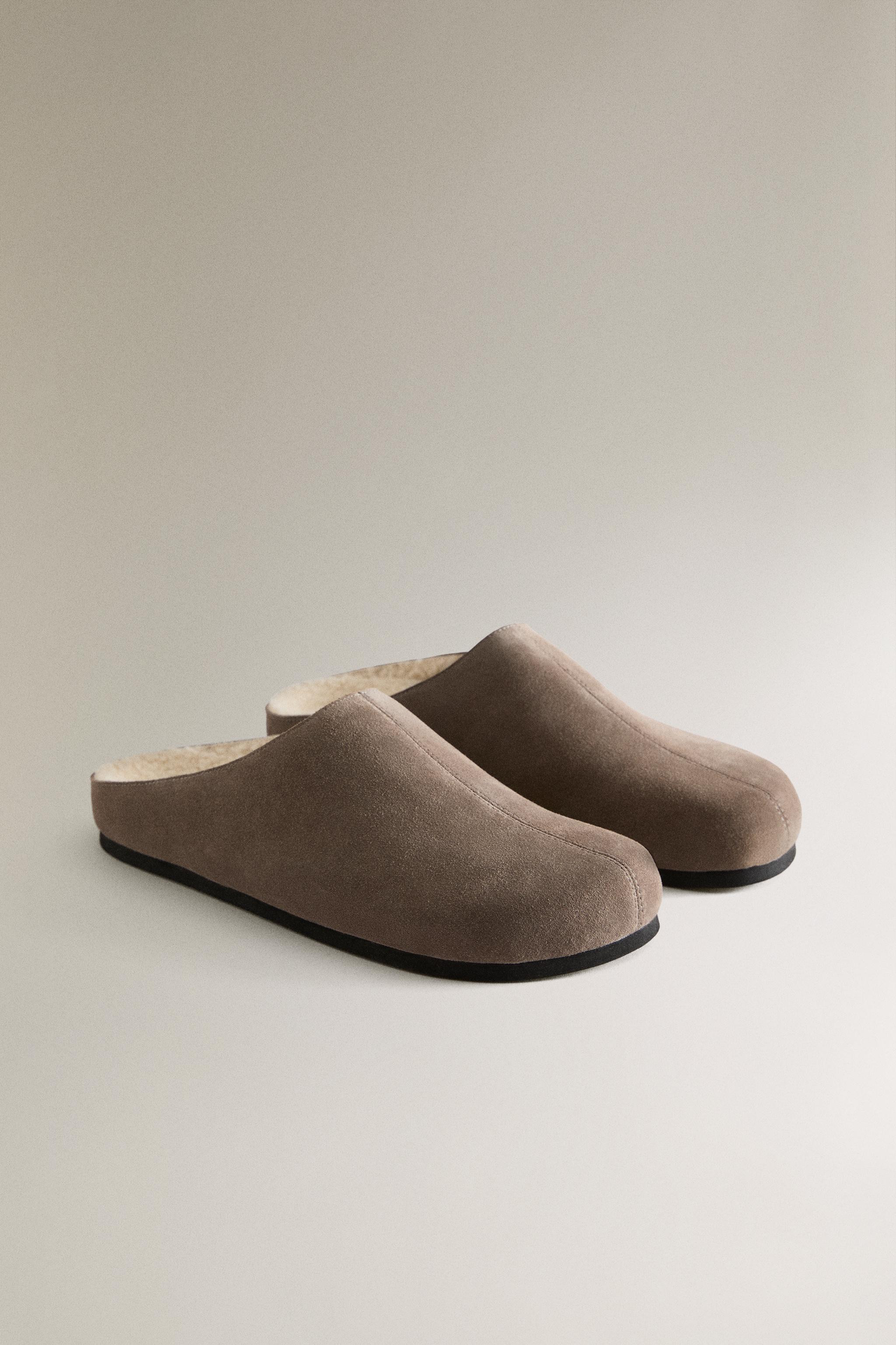 WARM LEATHER MINIMAL CLOGS | Zara US