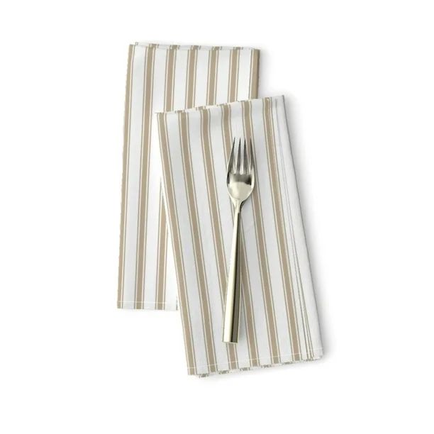 French Stripes Vintage Farmhouse Cotton Dinner Napkins by Roostery Set of 2 - Walmart.com | Walmart (US)