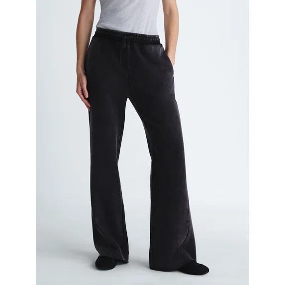 Scoop Women’s and Women's Plus Mineral Washed Fleece Flare Leg Sweatpants, Sizes XS-4X | Walmart (US)