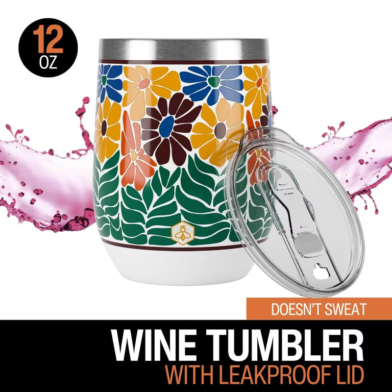 Biddlebee 12oz Insulated Stainless Steel Stemless Wine Tumbler, Faith | Walmart (US)