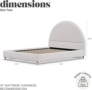 DG Casa Boucle Cloud Bed Frame with Arch Shaped Headboard, Upholstered in Soft Fabric, Platform B... | Amazon (US)