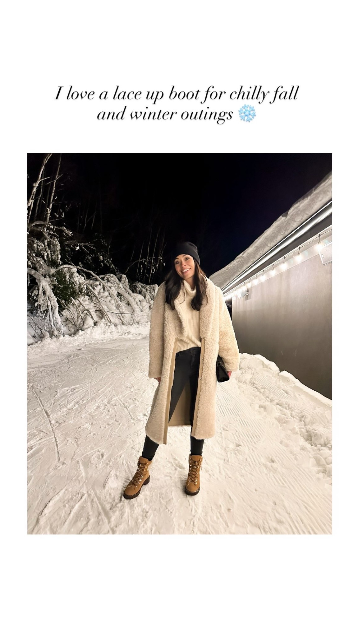 I love a lace up boot for chilly fall and winter outings ❄️ use code LTK15 to get 15% off the boots! Snow boot, winter outfit, fall outfit.

Coat is Iro - similar below.

#LTKSeasonal #LTKstorytime #LTKSaleAlert