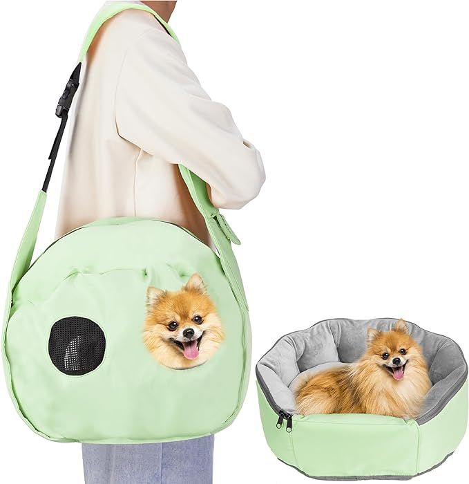 Dual-use Small Dog Carrier Sling &Pet Nest, Large Capacity Dog/Cat Sling Carrier with Thick Padde... | Amazon (US)