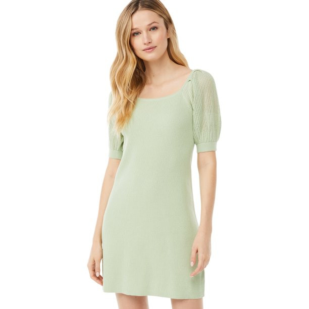 Scoop Women's Puff Sleeve Dress | Walmart (US)