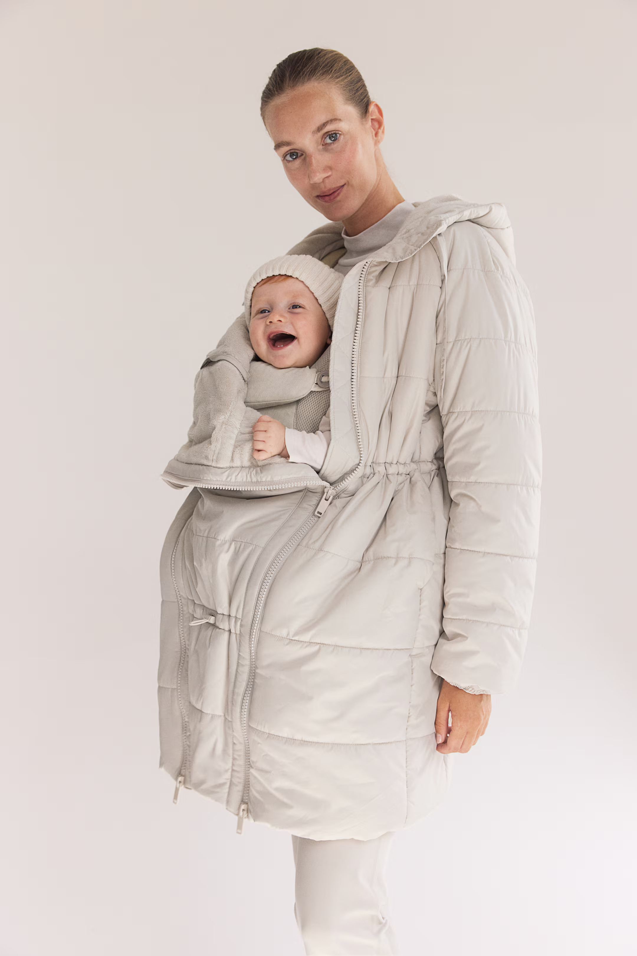 MAMA Before & After Babywearing Puffer Coat - Natural white - Ladies | H&M US | H&M (US + CA)