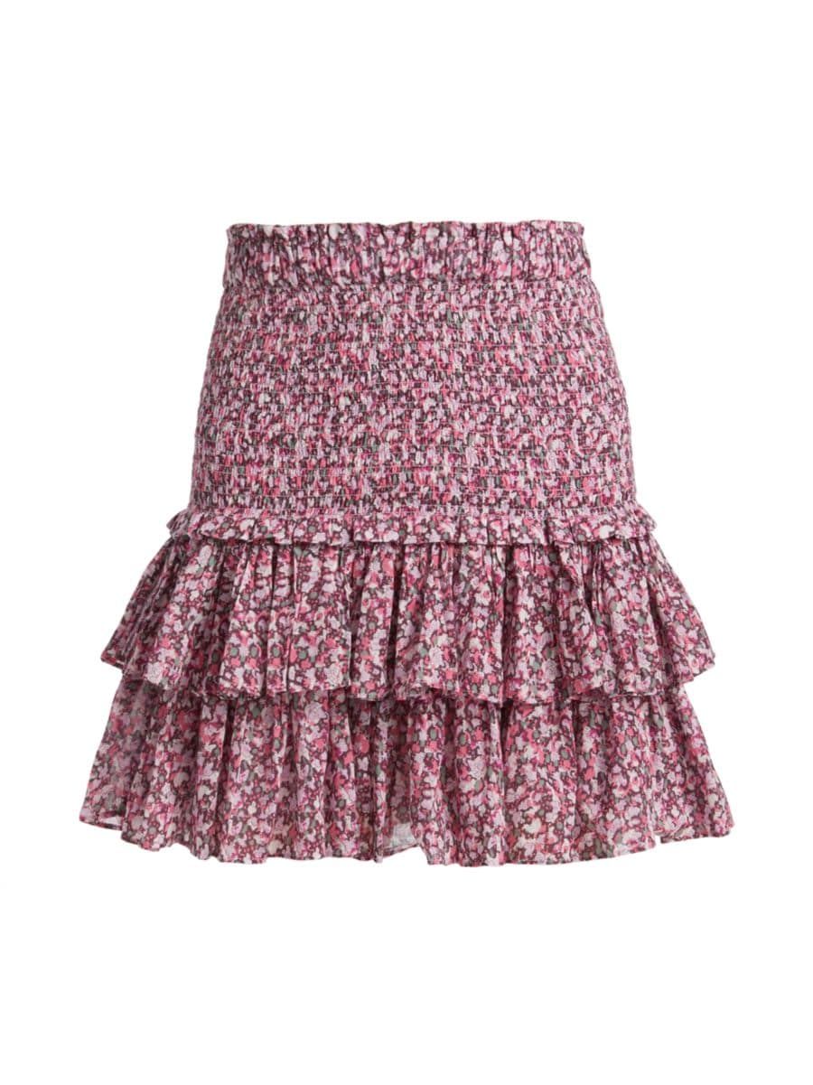 Naomi Smocked Wool-Blend Miniskirt | Saks Fifth Avenue