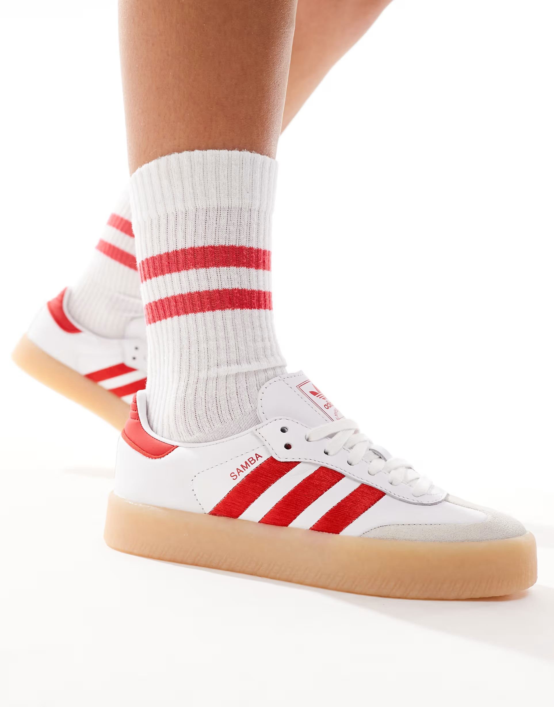 adidas Originals Sambae trainers in white and red  | ASOS | ASOS (Global)