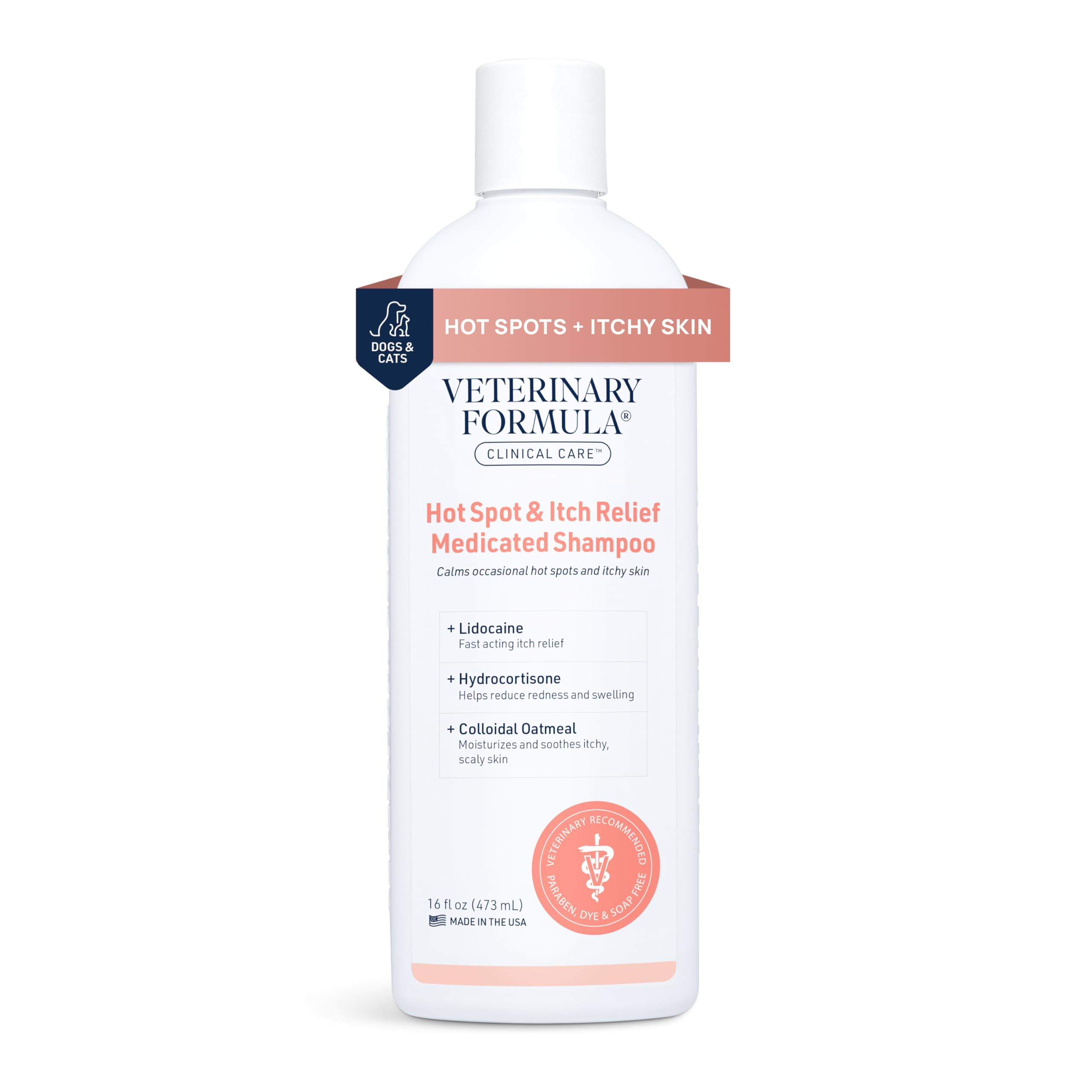 Veterinary Formula Clinical Care Hot Spot & Itch Relief Medicated Shampoo for Dogs and Cats 16oz ... | Amazon (US)