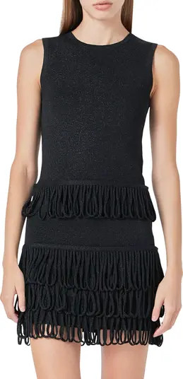 Metallic Knit Loop Fringe Tank | Nordstrom
