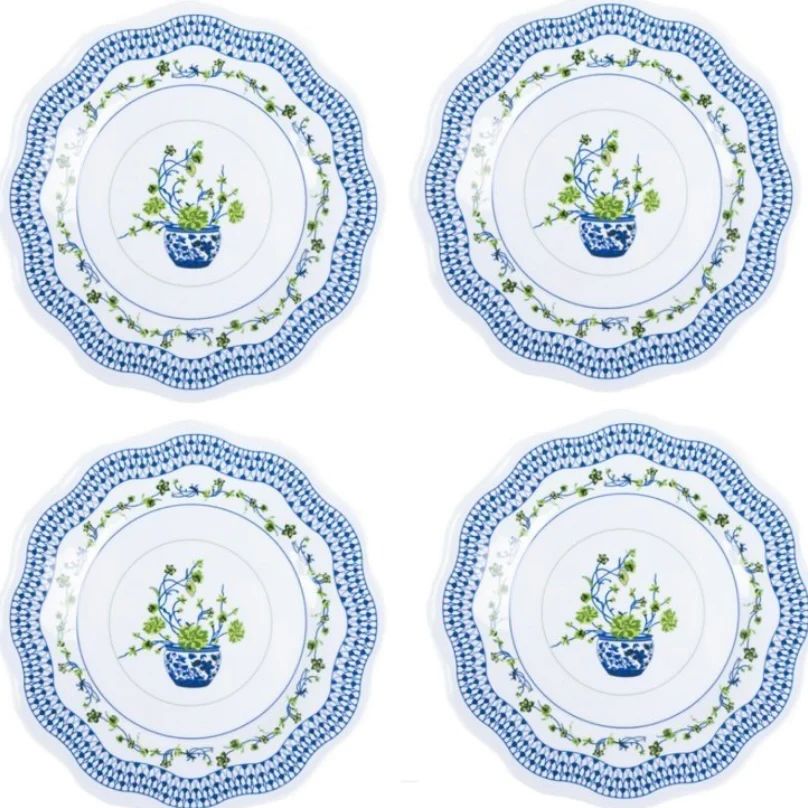 Green/Blue Melamine Salad Plates (Set of 4) | Sea Marie Designs