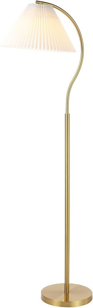 JONATHAN Y JYL1148A Devon 60.5" Modern Glam Metal Arc LED Floor Lamp with Pleated Shade for Bedro... | Amazon (US)