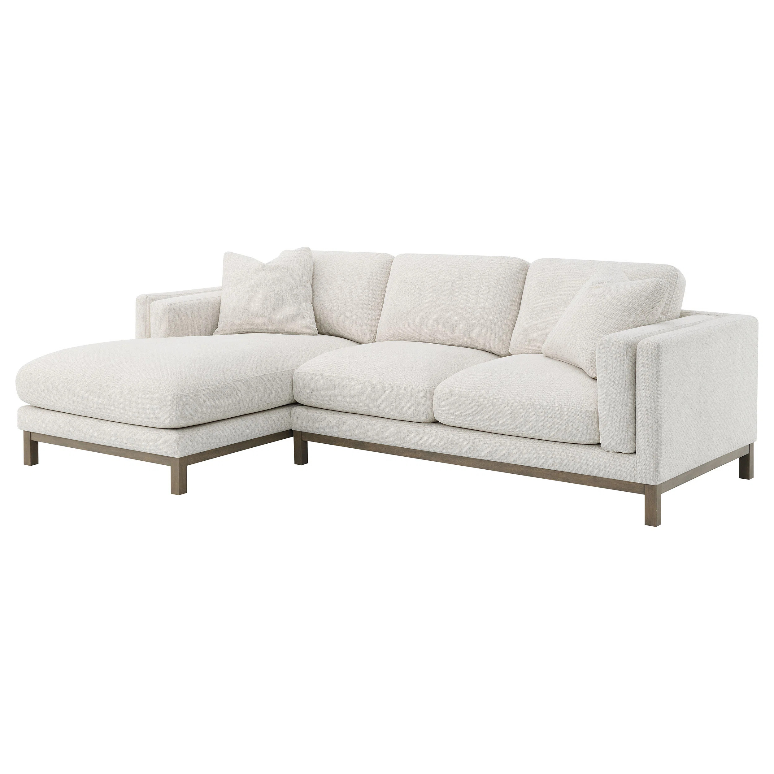 Staley Boucle Upholstered Sectional Chaise Sofa Sand | Wayfair North America