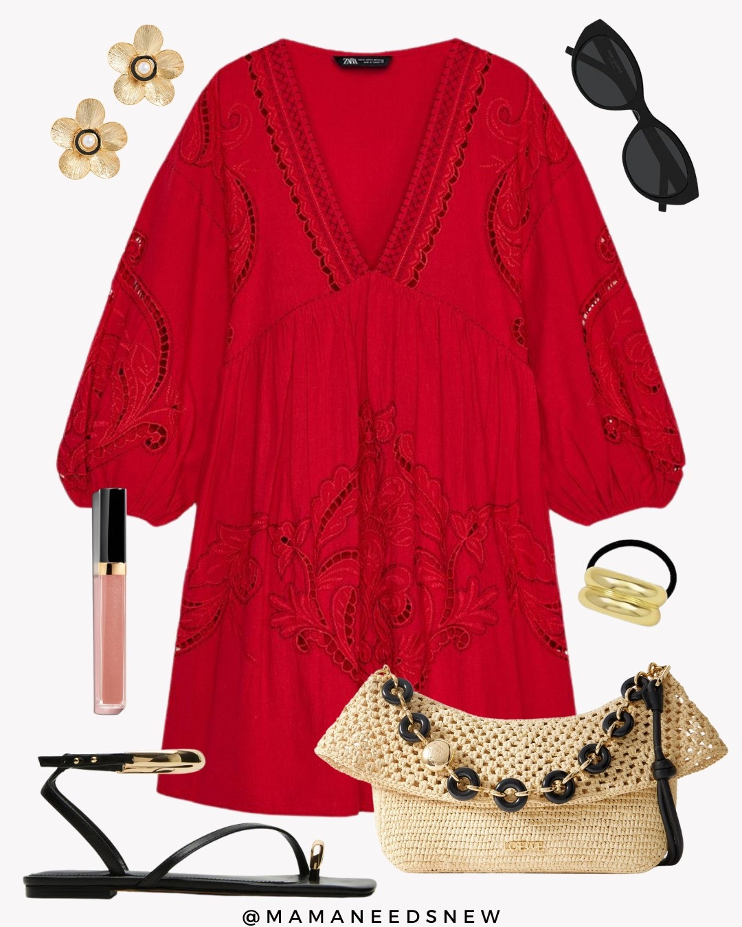 A summer / vacation outfit with a red embroidered dress, sandals & raffia bag ❤️

#LTKItBag #LTKSaleAlert #LTKStyleTip