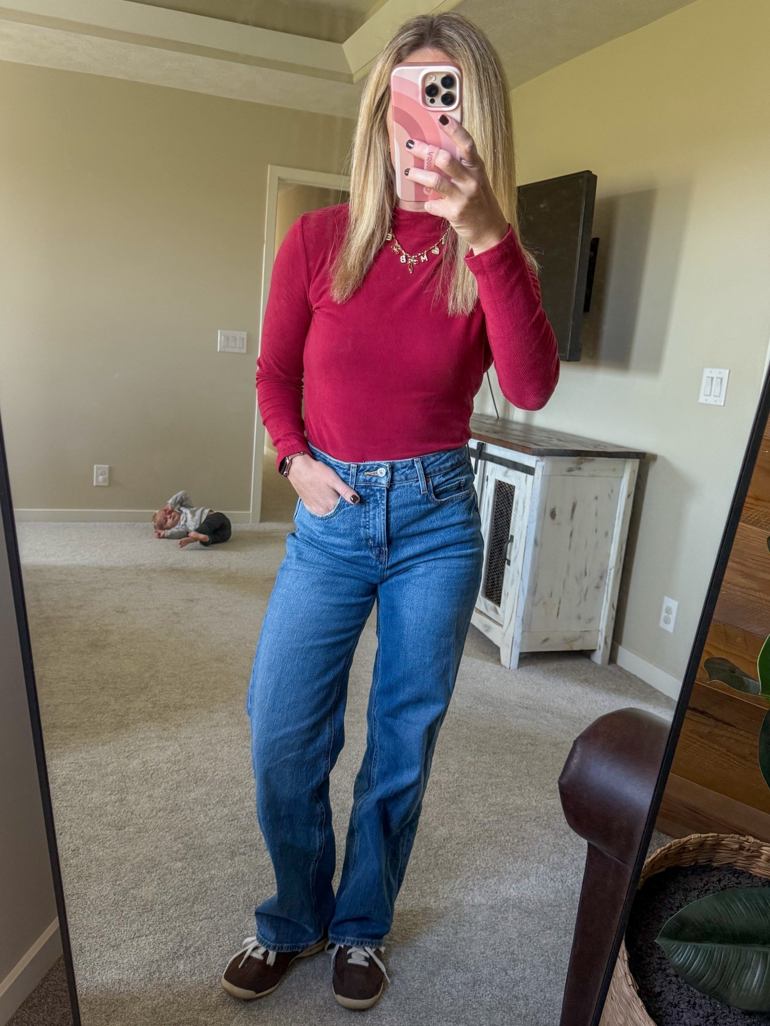 Fall outfit of the day 
Amazon long sleeve turtleneck 
Old navy jeans
Walmart brown sneakers 

#LTKStyleTip #LTKFindsUnder50 #LTKSaleAlert