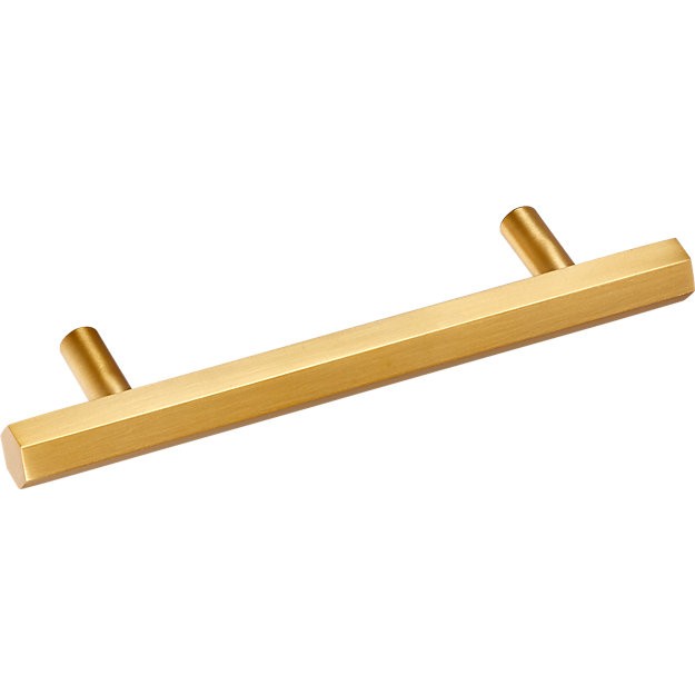 hex brushed brass 6" handle | CB2