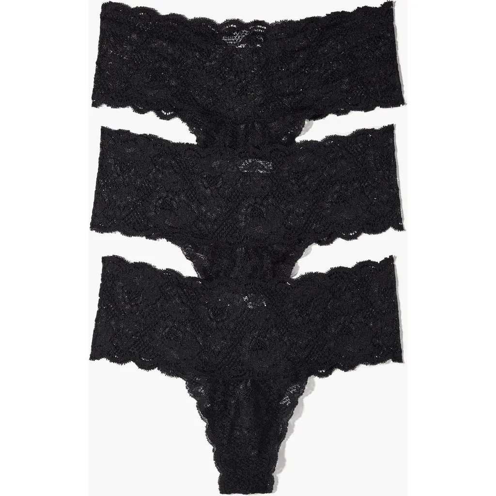 Cosabella Nsn Comfie Thongs 3Pk in Black at Nordstrom, Size Small | Nordstrom