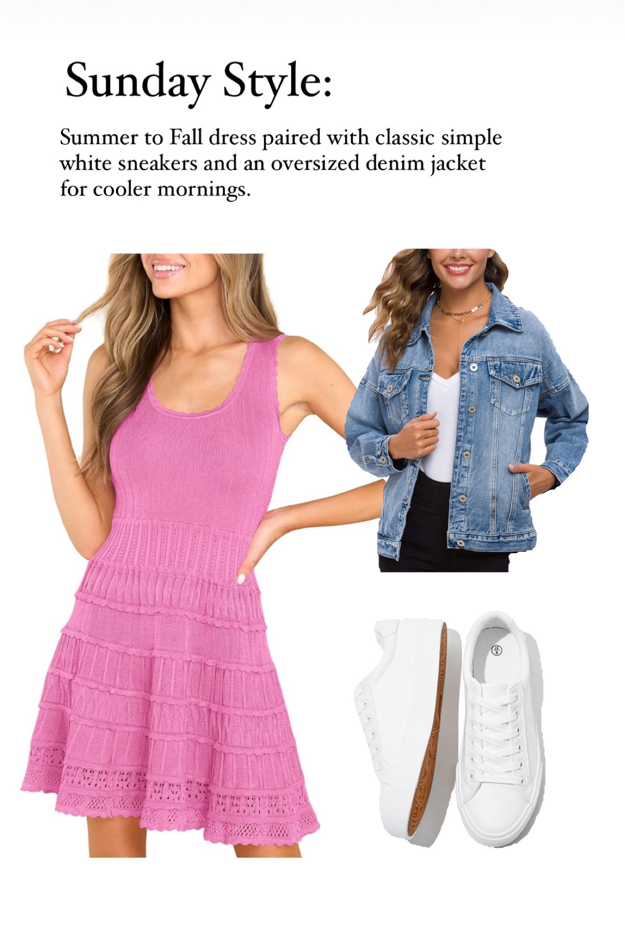 Teacher Outfit
Summer to Fall Outfit 
OOTD 
Casual Outfit 
Summer to fall dress that can be worn as a casual outfit - paired with an oversized denim jacket for cooler mornings and a pair of classic white sneakers for comfort  

#LTKStyleTip #LTKSaleAlert #LTKSeasonal