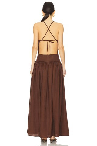 Saylor Maxi Dress in Chocolate Brown | Revolve Clothing (Global)