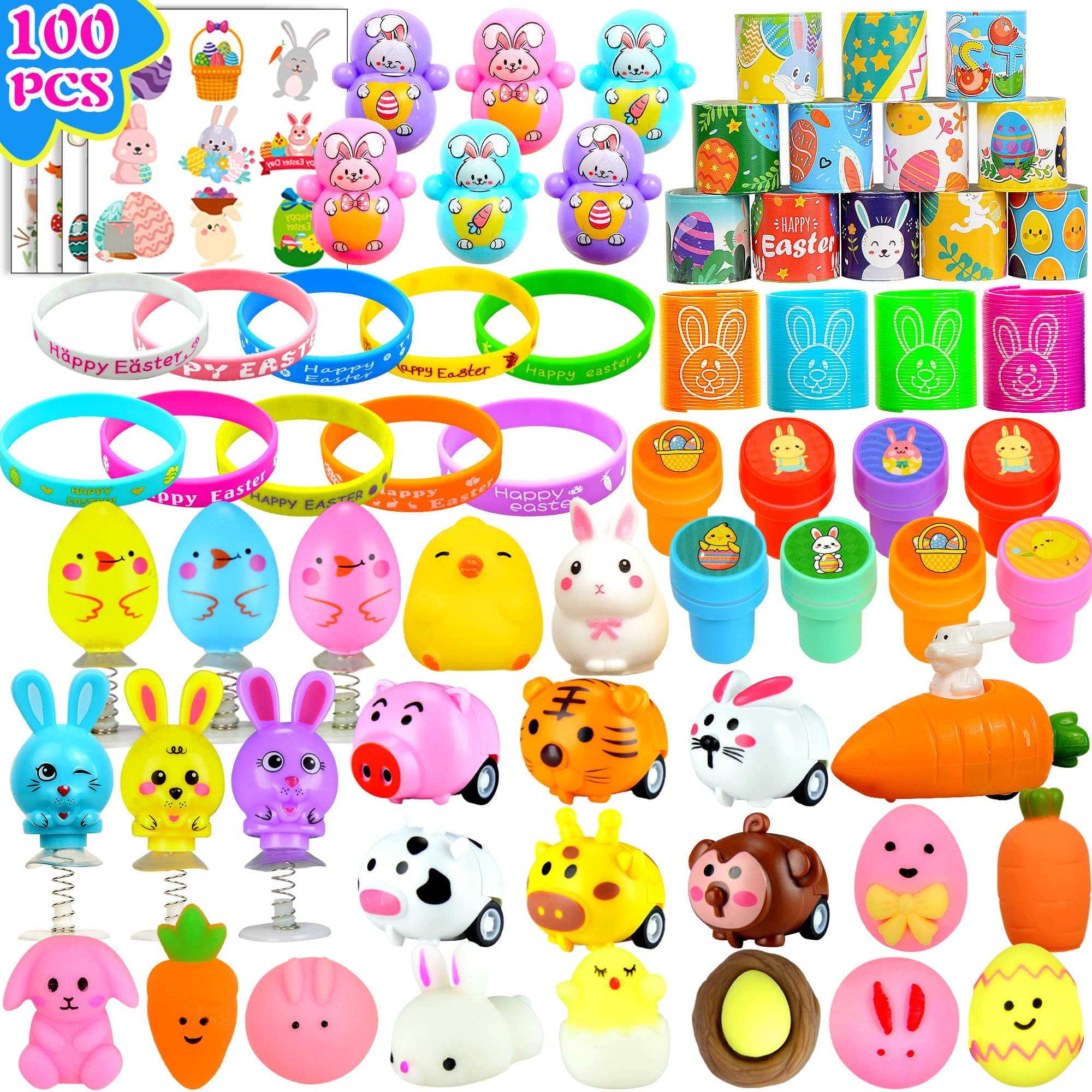 U-Goforst 100 Pack Easter Egg Fillers, Easter Basket Stuffers for Kids Boys Girls, Easter Party F... | Amazon (US)