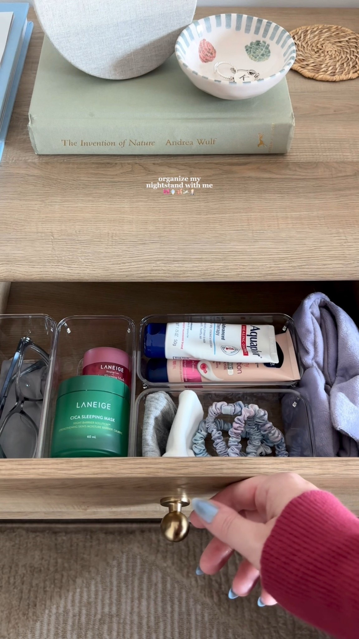 nightstand organization!

nightstand, bedside table, organizing, bedtime routine, sleep mask, lip mask, room spray, neutral decor, wood furniture

#LTKHome #LTKFindsUnder50
