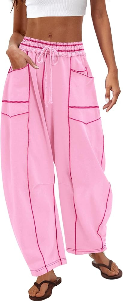 Nirovien Barrel Sweatpants Wide Leg Pants Baggy Pants Lounge Sweats | Amazon (US)