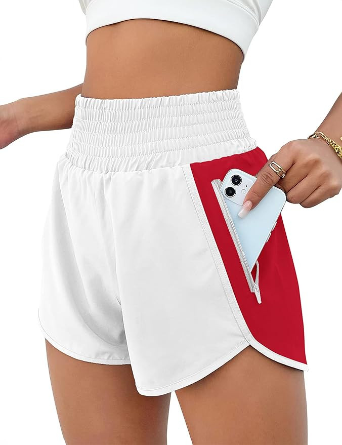 BMJL Women's Athletic Shorts High Waisted Running Short Pocket 2.5" Sporty Shorts Gym Elastic Wor... | Amazon (US)