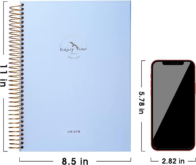 8.5 x 11 Large Graph Notebook Journal Spiral Graph Grid Notebook 210 Pages Hardcover Graph Notebo... | Amazon (US)
