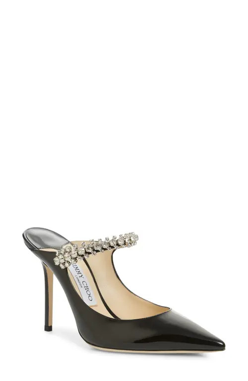 Jimmy Choo Bing Crystal Embellished Patent Mule in Black at Nordstrom, Size 8Us | Nordstrom