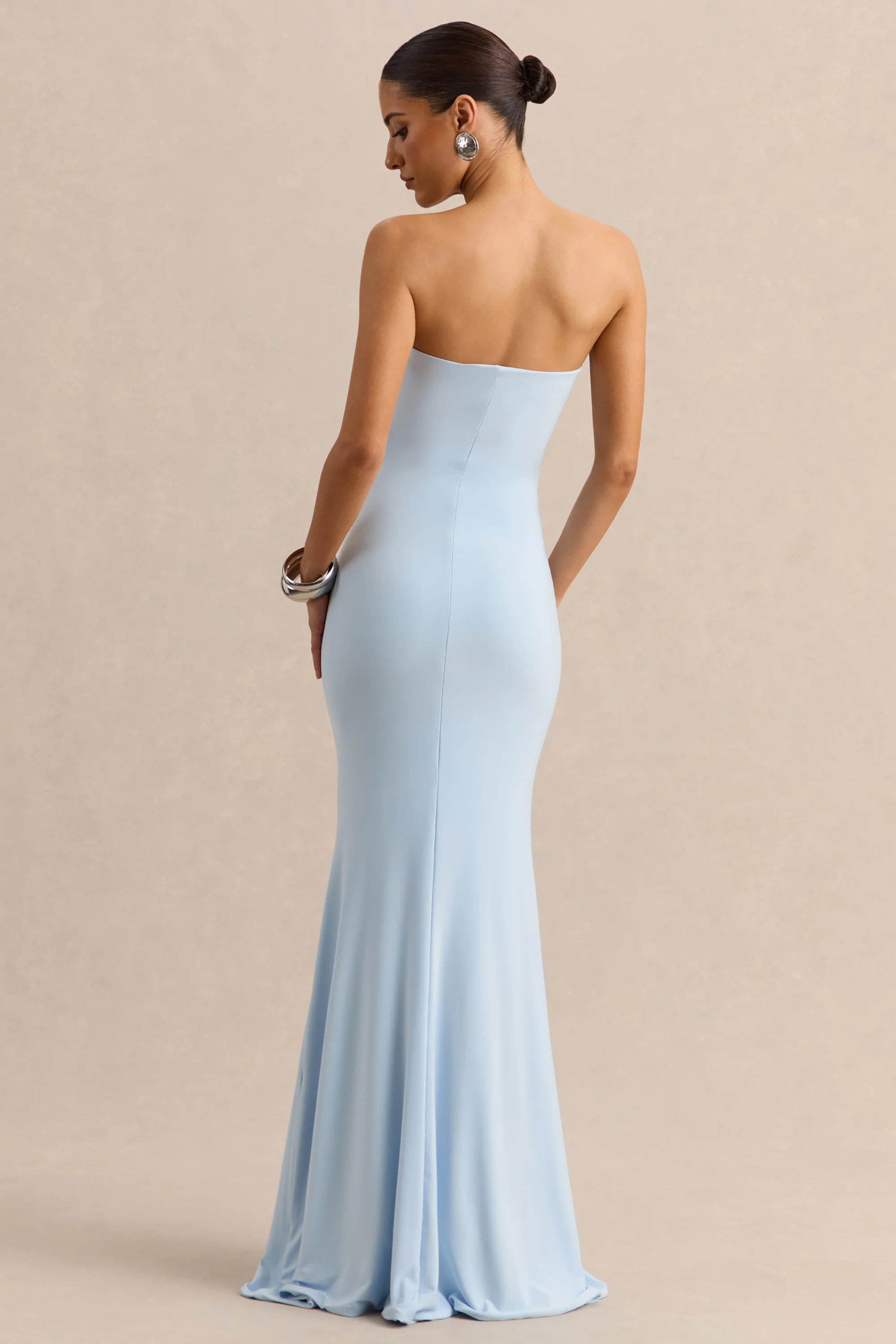 Melva | Powder Blue Bandeau Maxi Dress | Club L London