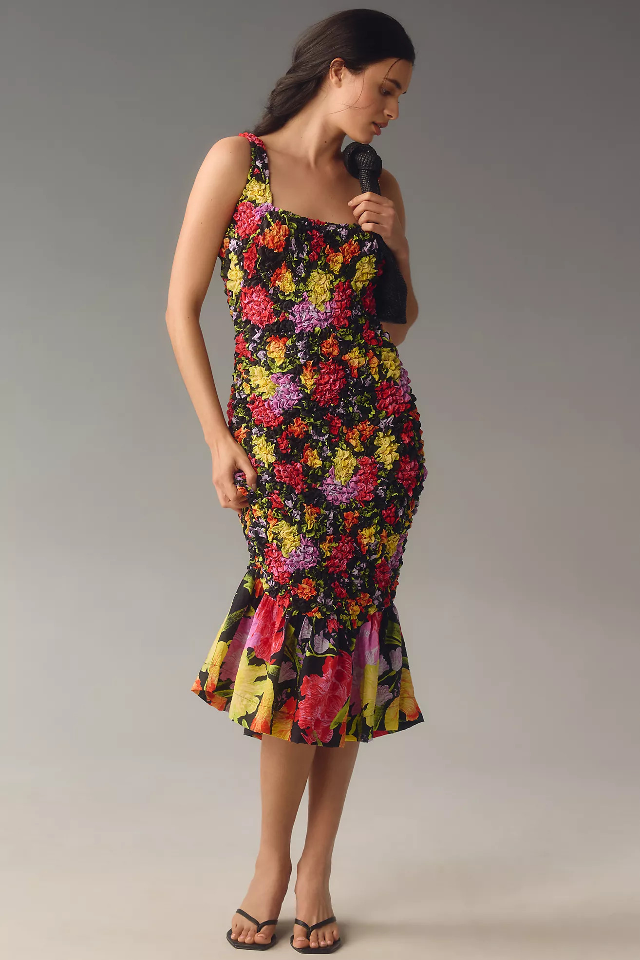 By Anthropologie Square-Neck Pebble Smocked Dress | Anthropologie (US)