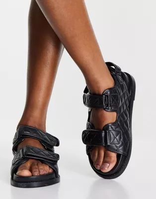 MIINIML Angel dad sandals in black quilt | ASOS (Global)