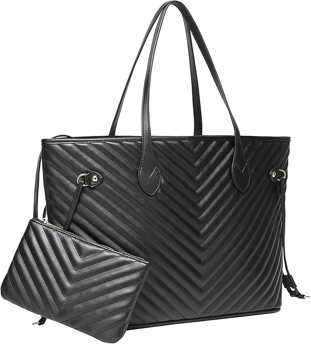 Daisy Rose Tote Shoulder Travel Bag & Matching Clutch PU Vegan Leather | Amazon (US)