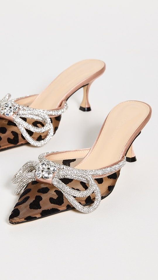 MACH & MACH Double Crystal Bow Pointed Toe Mules | SHOPBOP | Shopbop