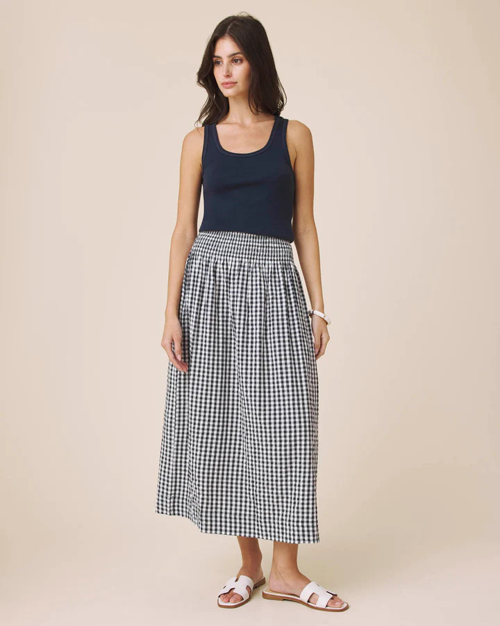 Gigi Gingham Midi Skirt | Splendid