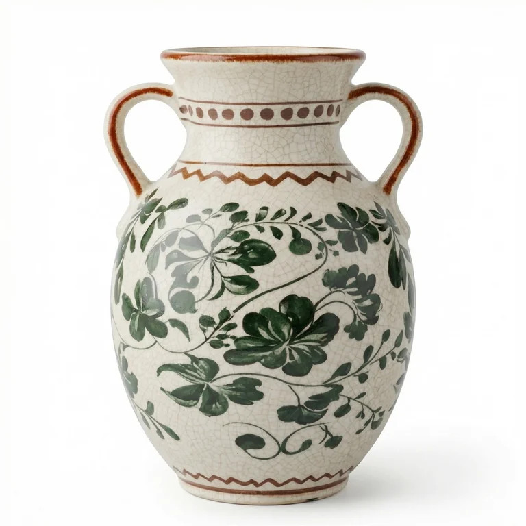 BUYMAX Sage Green Decorative Vase, Vintage Handle Vase for Pampas Grass, Ceramic Table Vase Cente... | Walmart (US)