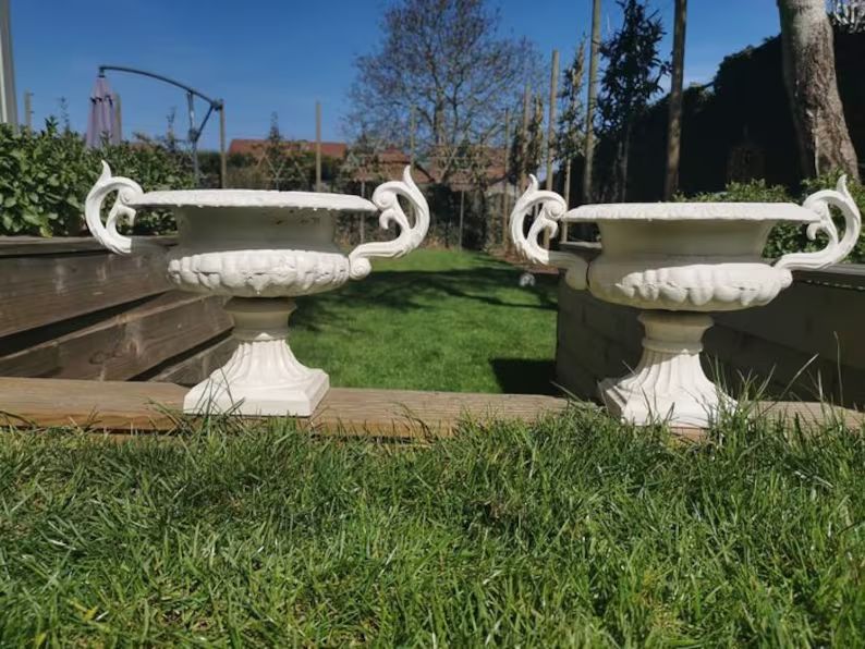 Two Jardinières  Garden Vases  Cast Iron Planters | Etsy | Etsy (US)