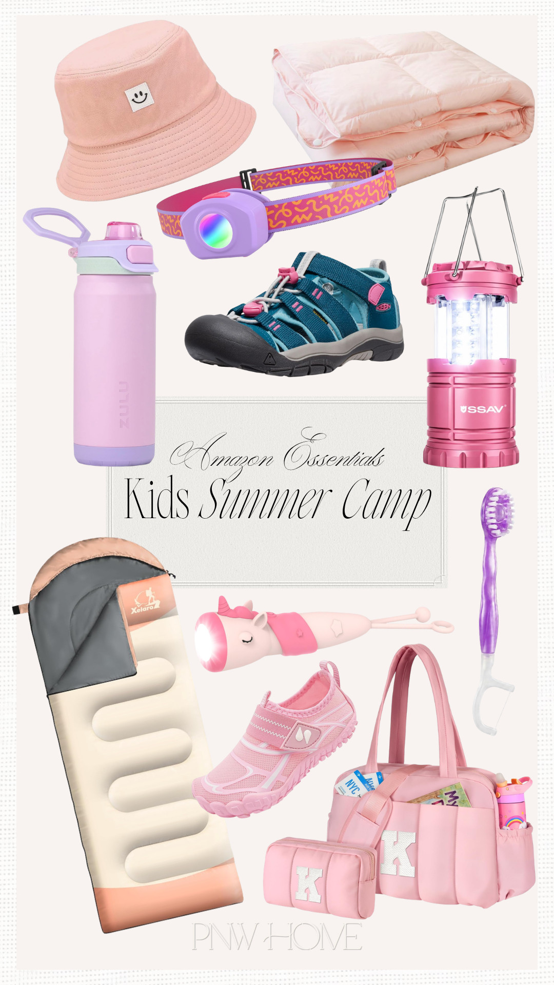Amazon picks for the girls headed off to summer camp!

kids summer camp essentials, kids camping, kids sleeping bag, pink camping blanket, outdoor blanket, kids sun hat, kids water bottle, kids hiking shoes, girls water shoes, kids lantern, camping gear, kids headlamp, kids flashlight, kids toothbrush, girls duffle bag, overnight bag, weekender bag 

 #LTKSeasonal #LTKTravel #LTKKids