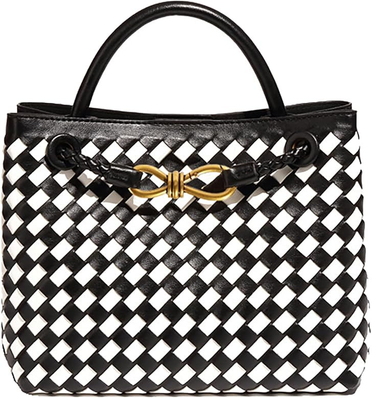 Woven Bags for Women Bowknot Small Tote Hobo Shoulder Crossbody Bags PU Leather Handwoven Satchel... | Amazon (US)