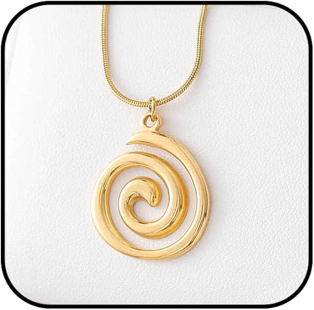 Swirl Necklace for Women Gold Spiral Necklace Summer Waterproof Beach Spiral Pendant Necklaces Je... | Amazon (US)