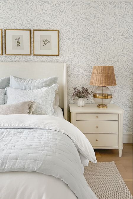 Guest room, Serena and lily, bedroom, wallpaper, home decor, arhaus, Wayfair, spring decor 

#LTKSeasonal #LTKstyletip #LTKhome