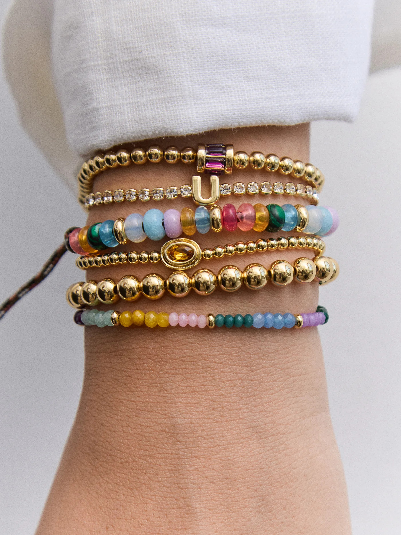 Emily Semi-Precious Bracelet - Multi Color Block | BaubleBar