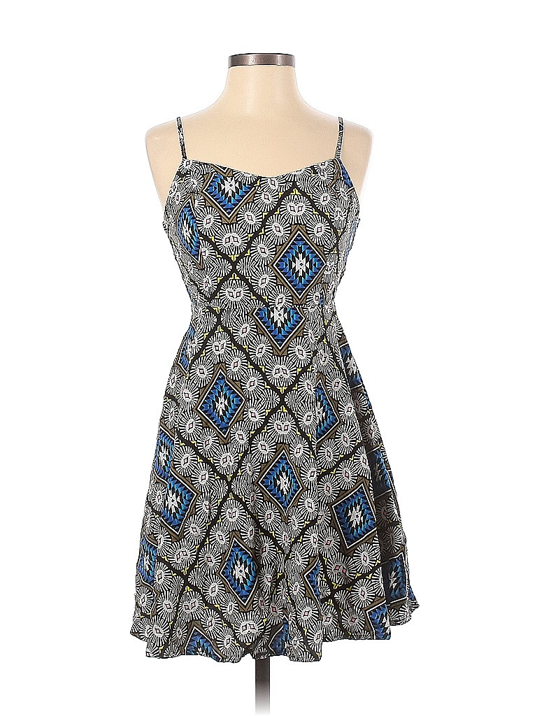 Old Navy 100% Rayon Acid Wash Print Paisley Argyle Graphic Aztec Or Tribal Print Blue Black Casua... | thredUP