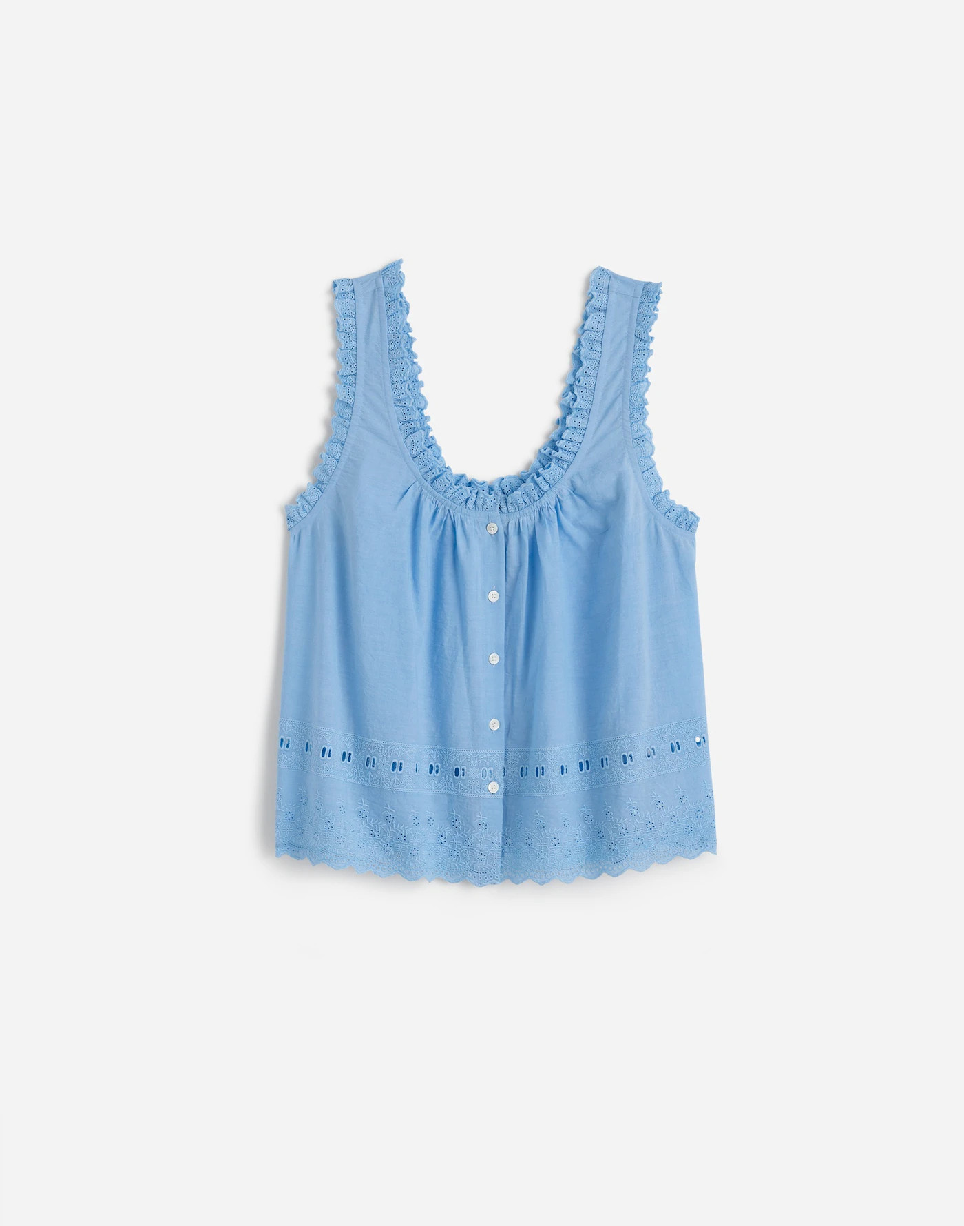 Embroidered Ruffle-Trim Top | Madewell | Madewell