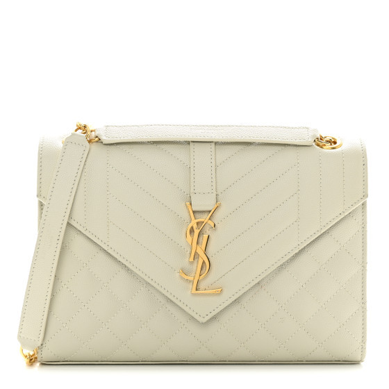 Grain De Poudre Textured Mixed Matelasse Medium Triquilt Monogram Satchel Crema Soft | FASHIONPHILE (US)