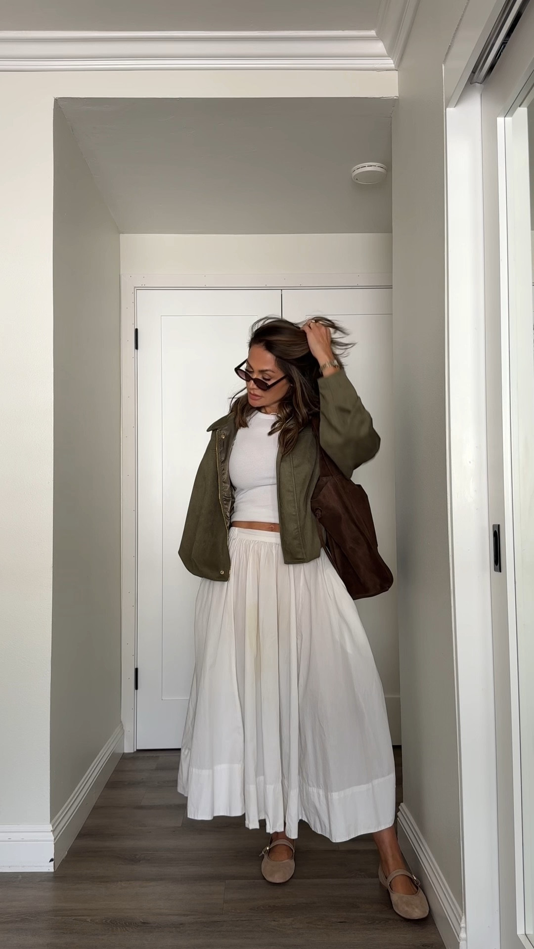 My outfit version of Tiptoeing into fall 🍂🤎🤌🏻
Also can we talk about how  this bomber jacket goes with just about any outfit?! I’ve already styled it so many ways !  Wearing small 

#LTKSeasonal #LTKOver40 #LTKU