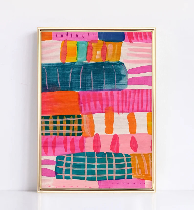 Extra Large Pink Magenta Abstract Painting Print Modern Abstract Artwork Vibrant Eclectic Wall De... | Etsy (US)