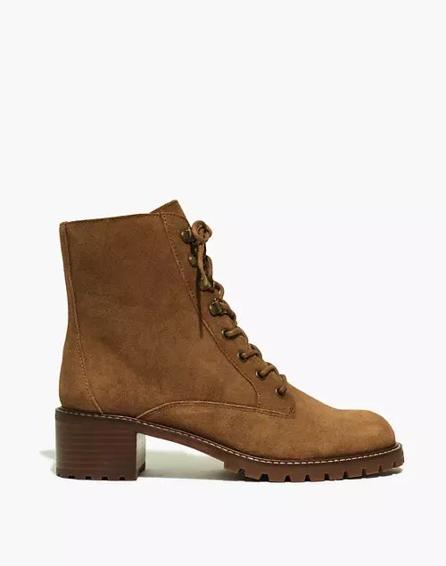 The Julien Lace-Up Lugsole Boot in Suede | Madewell