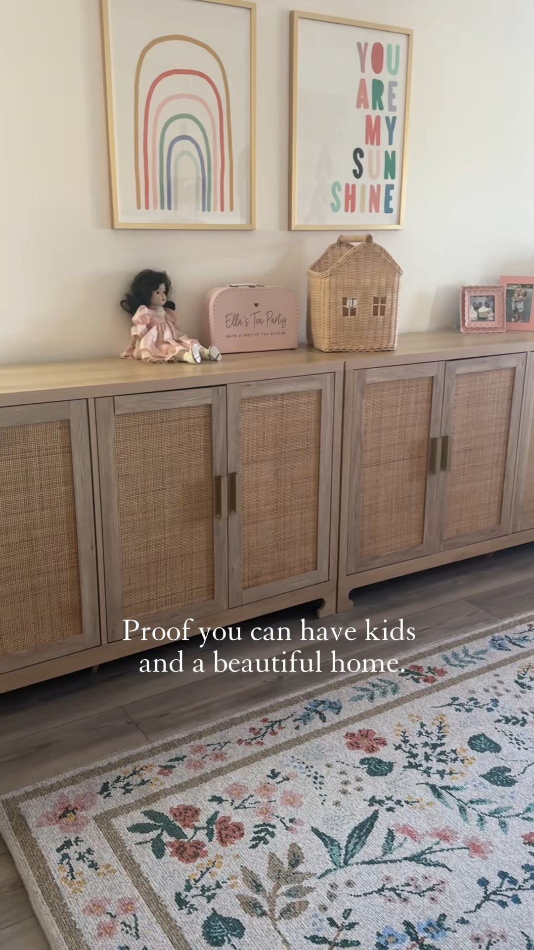 No one told me a playroom could look like this.

When we designed ours, I wanted it to feel like it belonged with the rest of our home—not like an afterthought filled with bright plastic everywhere.

The secret wasn’t having fewer toys. It was giving everything a place behind closed storage while keeping it easy for my daughter to access.

These cabinets have been one of the best purchases we’ve made, and paired with this rug, they completely changed the feel of the room.

If you’re trying to create a playroom that’s beautiful and functional, these are two pieces I’d buy again.

#LTKmomlife #LTKHome #LTKKids